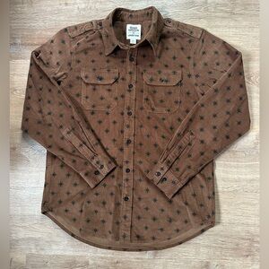 Blake Sheldon Lands End Heavyweight Brown Corduroy Button Up Size Medium